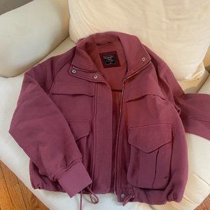 Abercrombie Oversized Cropped Bomber Jacket